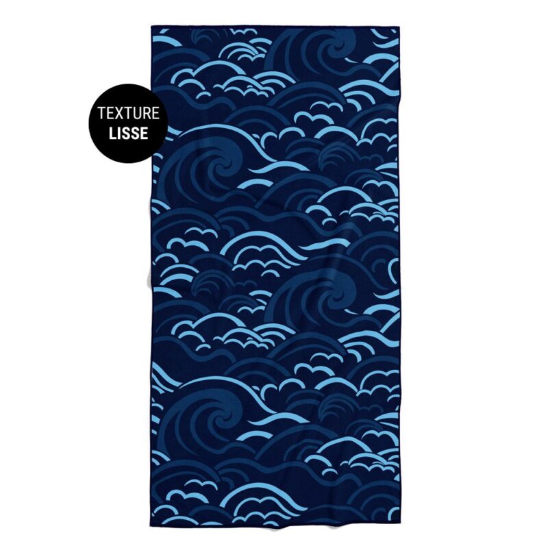 Serviette de plage - Bleu océan - LISSE