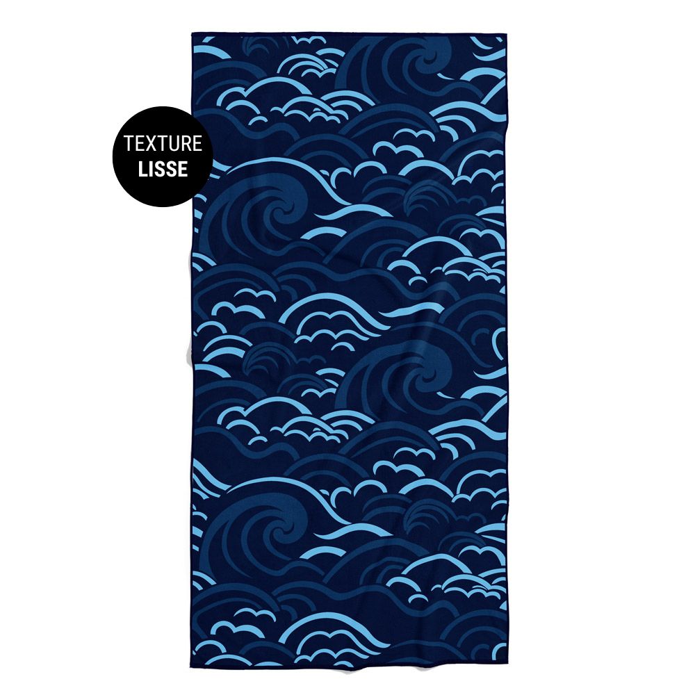 Serviette de plage - Bleu océan - LISSE
