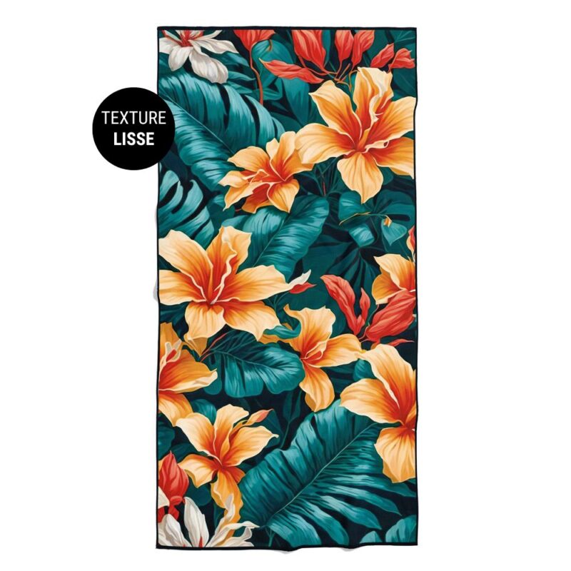 Serviette de plage - Vagues d'hibiscus - LISSE